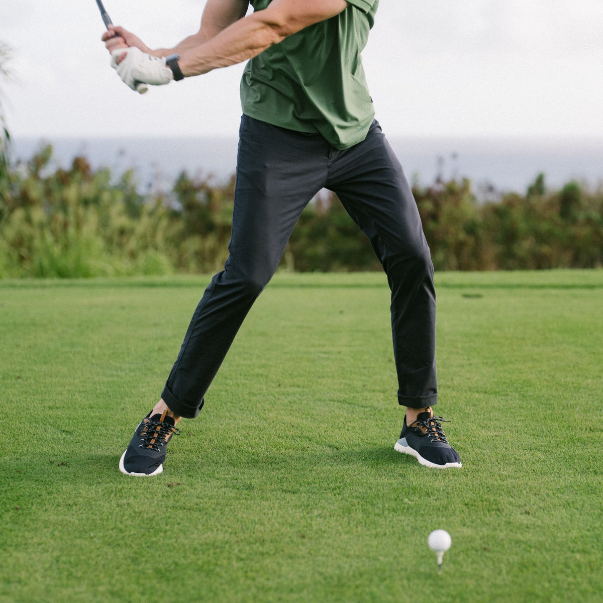 OluKai Discount | OluKai Kā‘anapali Men’s Golf Shoe - Pavement / Vintage Blue