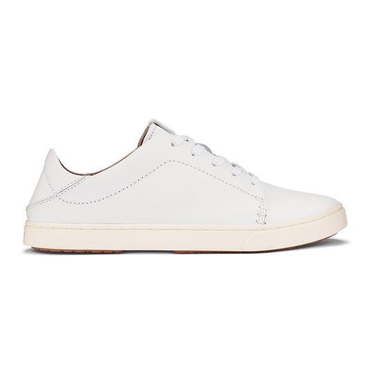 OluKai Smart Buy | Pehuea Lī ‘Ili Women's Leather Sneakers - White