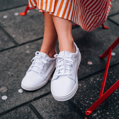 OluKai Smart Buy | Pehuea Lī ‘Ili Women's Leather Sneakers - White