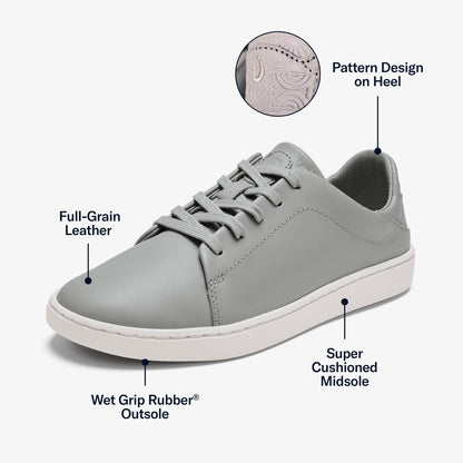 OluKai Trending | Pehuea Lī ‘Ili Women's Leather Sneakers - Ash