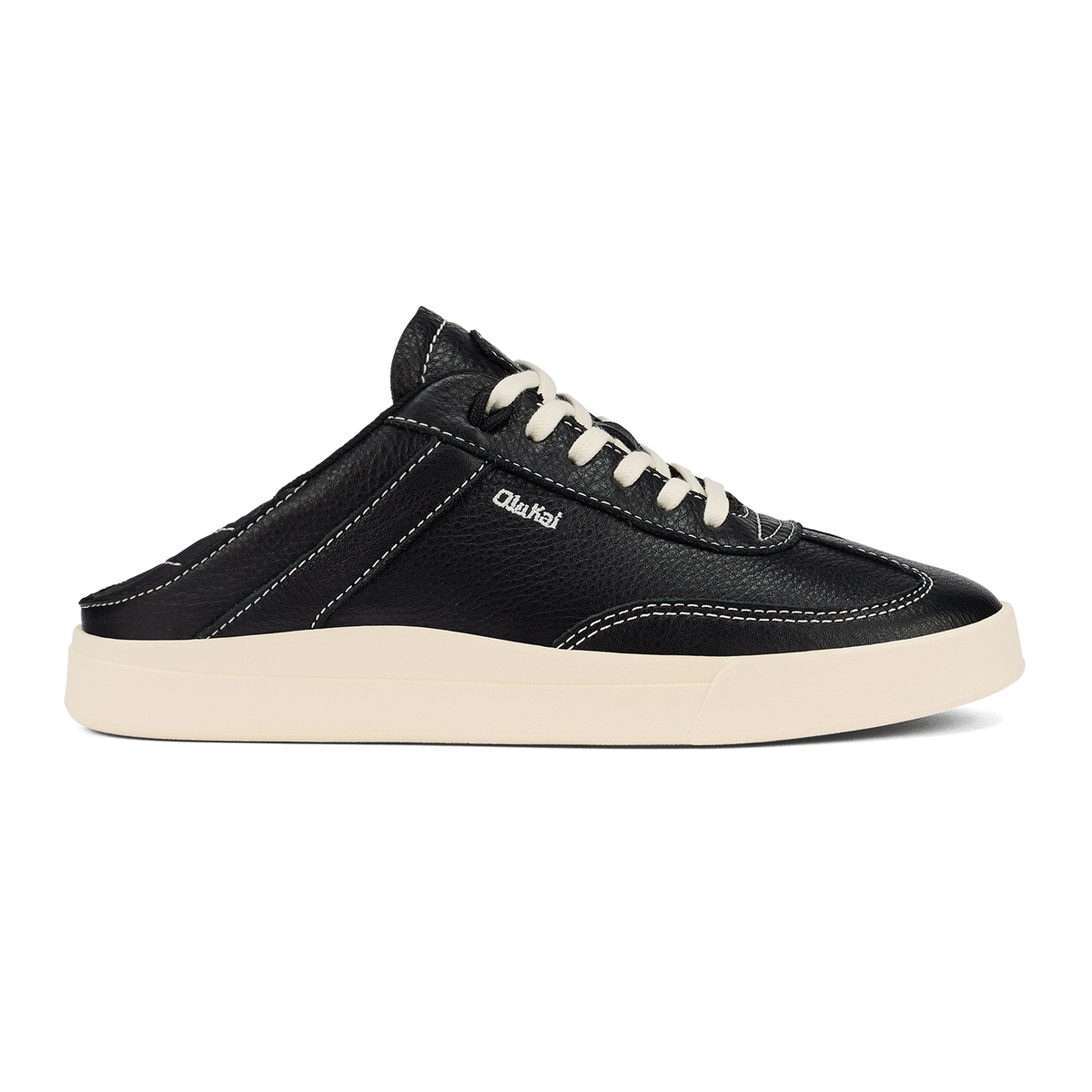 OluKai Smart Buy | Hā‘upu Women’s Leather Sneakers - Onyx