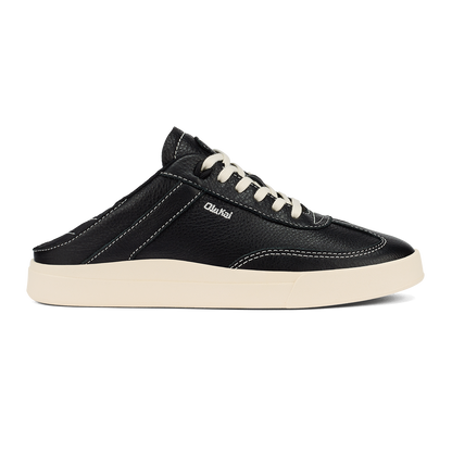 OluKai Smart Buy | Hā‘upu Women’s Leather Sneakers - Onyx