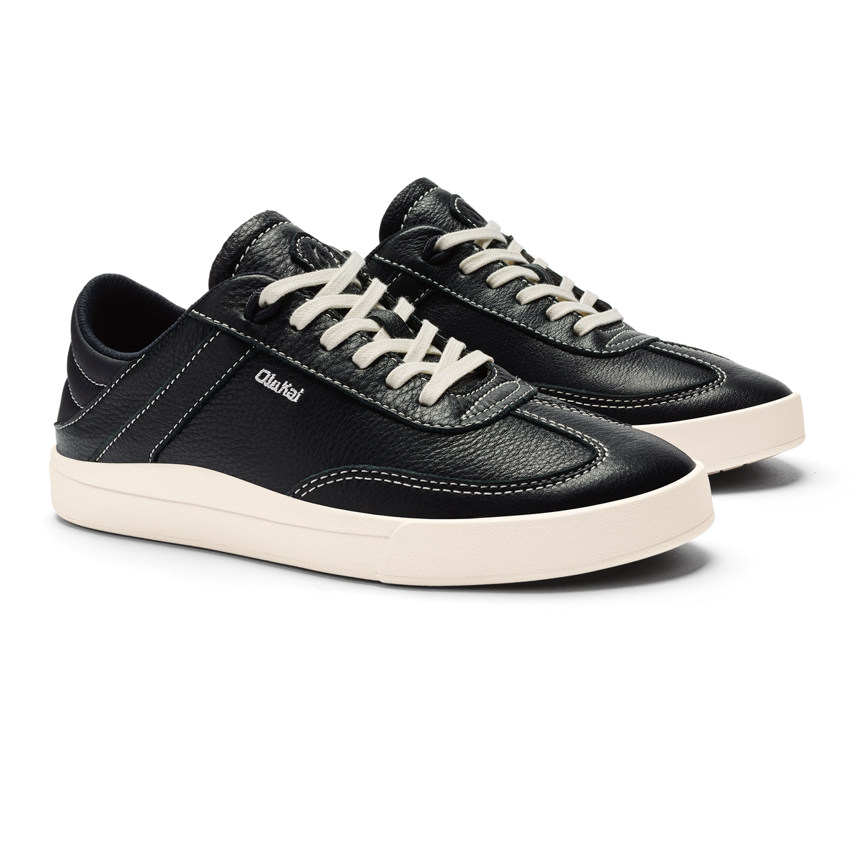 OluKai Smart Buy | Hā‘upu Women’s Leather Sneakers - Onyx