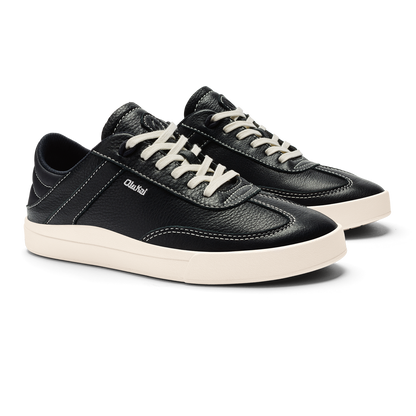OluKai Smart Buy | Hā‘upu Women’s Leather Sneakers - Onyx