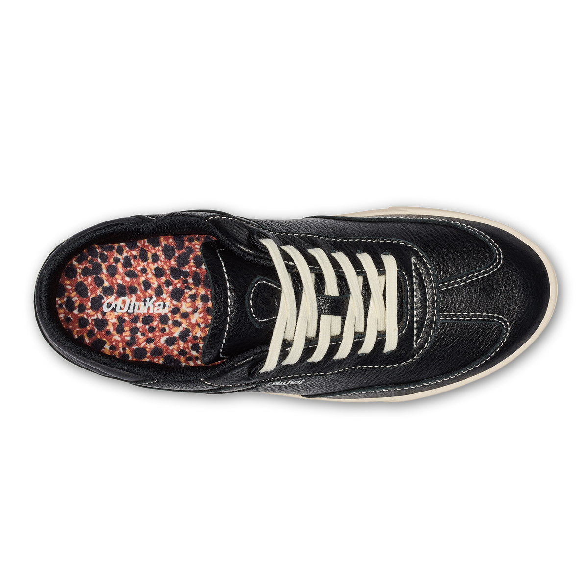 OluKai Smart Buy | Hā‘upu Women’s Leather Sneakers - Onyx