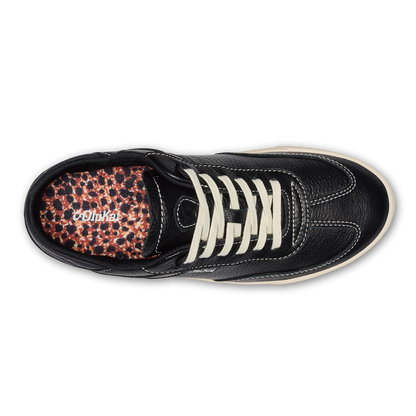 OluKai Smart Buy | Hā‘upu Women’s Leather Sneakers - Onyx