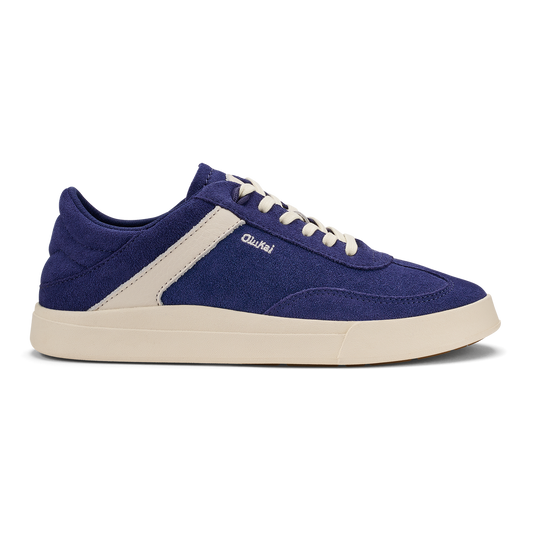 OluKai Quality | Hā‘upu Women’s Leather Sneakers - Navy / Off White