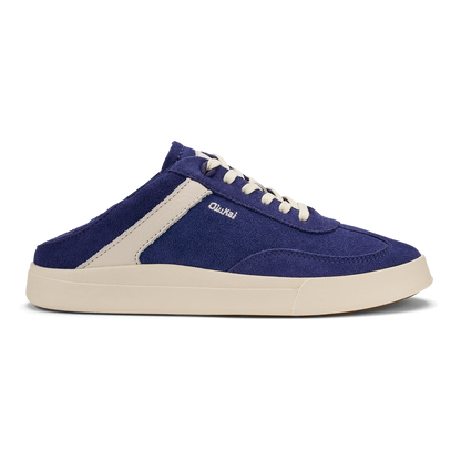 OluKai Quality | Hā‘upu Women’s Leather Sneakers - Navy / Off White