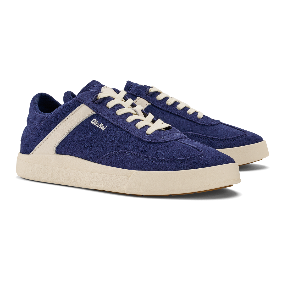 OluKai Quality | Hā‘upu Women’s Leather Sneakers - Navy / Off White