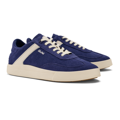 OluKai Quality | Hā‘upu Women’s Leather Sneakers - Navy / Off White