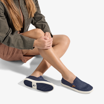 OluKai Featured | Pehuea Women's Breathable Slip-On Sneakers - Trench Blue