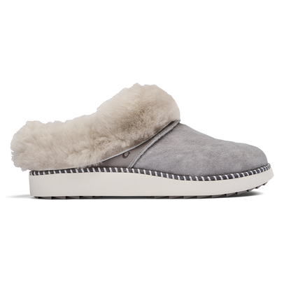 OluKai Classic | Ku‘i Women’s Fuzzy Slip-On Slippers - Fog