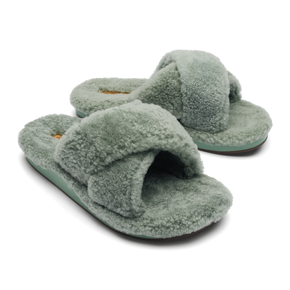 OluKai Hot Sale | Hila Heu Women’s Slide Slipper Sandals - Muted Green
