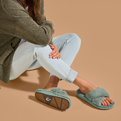 OluKai Hot Sale | Hila Heu Women’s Slide Slipper Sandals - Muted Green