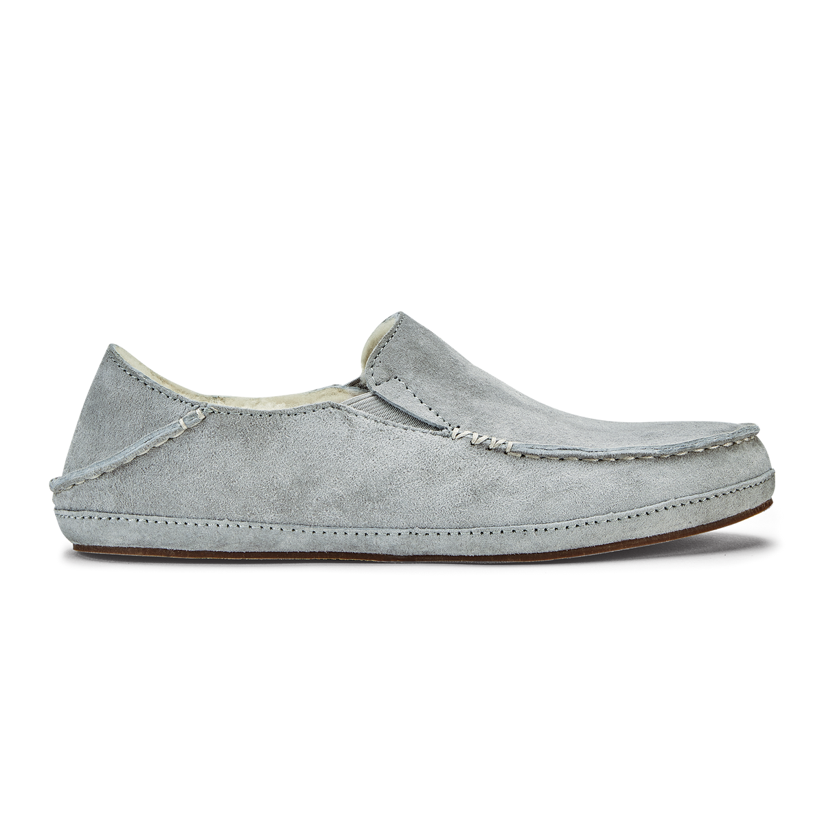 OluKai Trusted | Nohea Women's Leather Slippers - Pale Grey