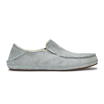 OluKai Trusted | Nohea Women's Leather Slippers - Pale Grey