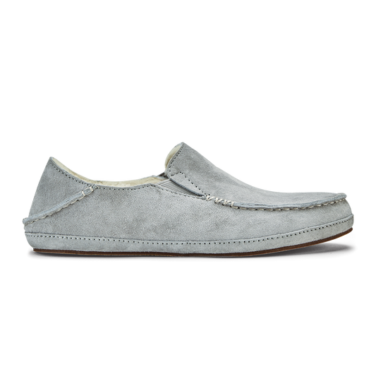OluKai Trusted | Nohea Women's Leather Slippers - Pale Grey