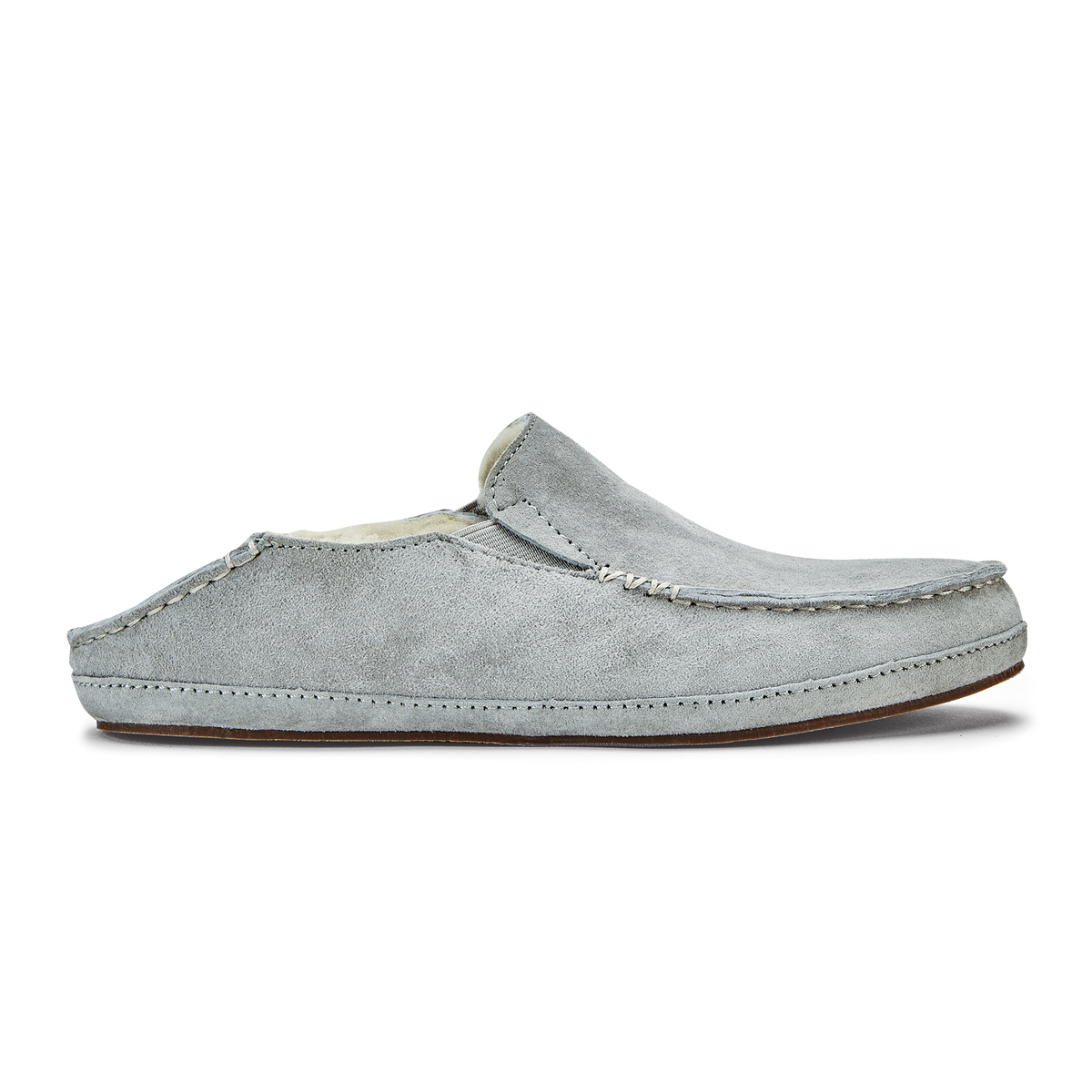 OluKai Trusted | Nohea Women's Leather Slippers - Pale Grey