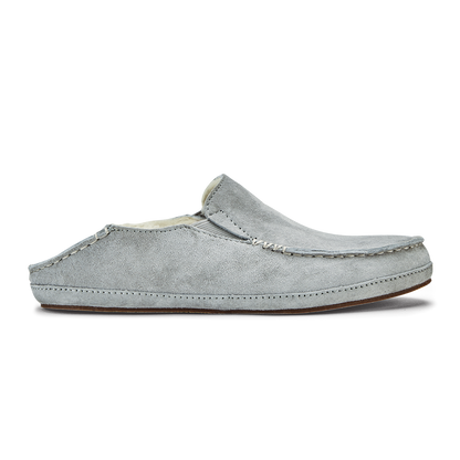 OluKai Trusted | Nohea Women's Leather Slippers - Pale Grey
