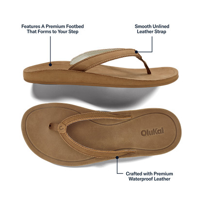 OluKai Value | Southshore Women’s Waterproof Leather Sandals - Toffee