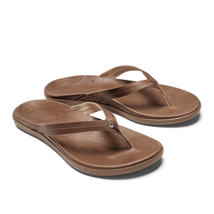 OluKai Best Seller | Honu Women’s Leather Beach Sandals - Tan