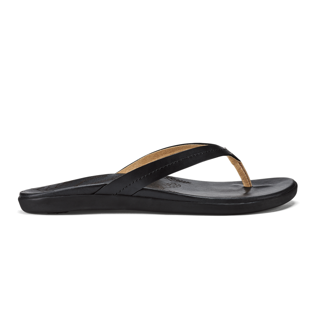 OluKai Hot Sale | Honu Women’s Leather Beach Sandals - Black