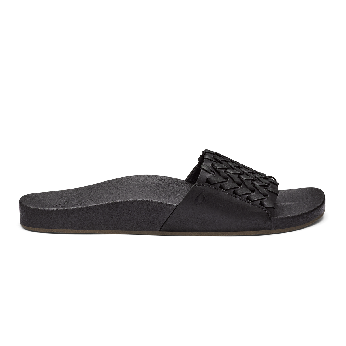 OluKai Best Price | Kāmola Women’s Leather Slide Sandals - Black
