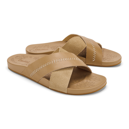 OluKai Sale | Kipe‘a ‘Olu Women‘s Slide Sandals - Warm Sand