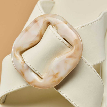 OluKai Special Offer | La‘i Slide Women’s Slide Beach Sandals - White Sand