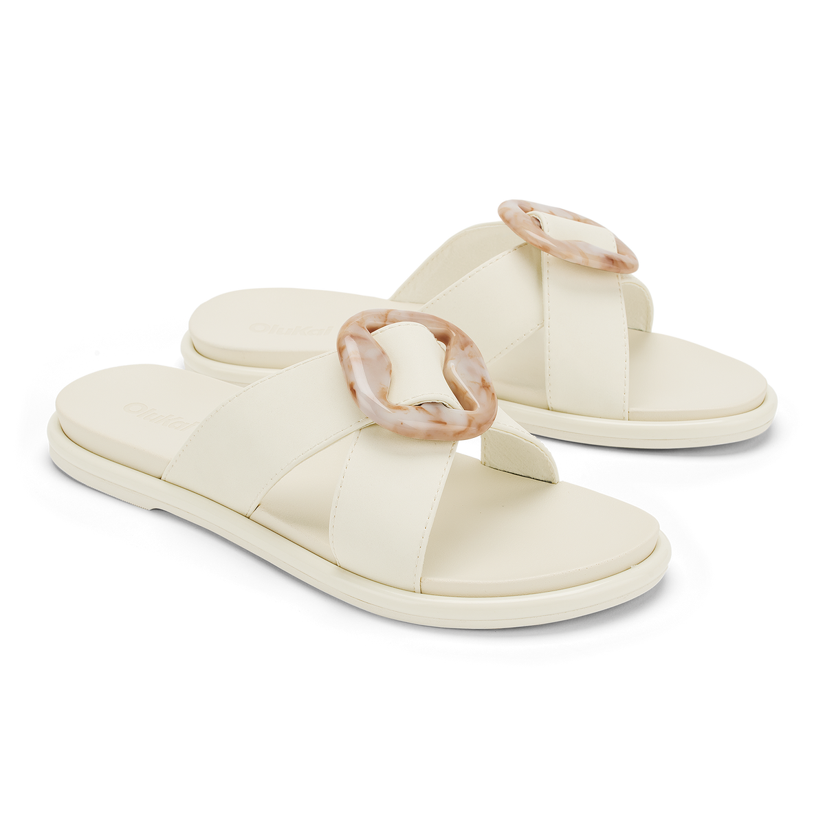 OluKai Special Offer | La‘i Slide Women’s Slide Beach Sandals - White Sand