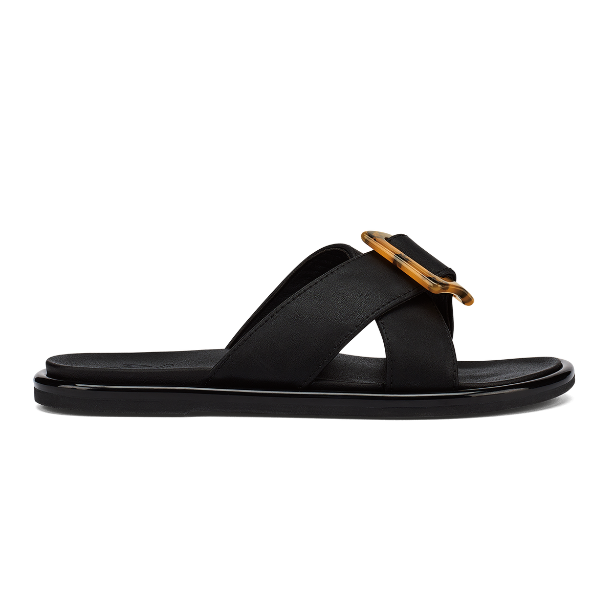 OluKai Hot Sale | La‘i Slide Women’s Slide Beach Sandals - Black