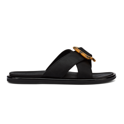 OluKai Hot Sale | La‘i Slide Women’s Slide Beach Sandals - Black