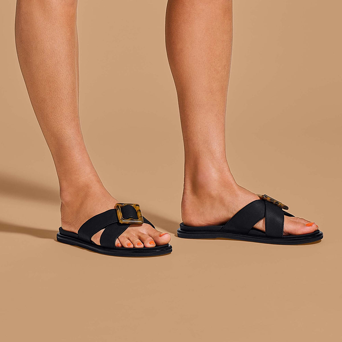 OluKai Hot Sale | La‘i Slide Women’s Slide Beach Sandals - Black
