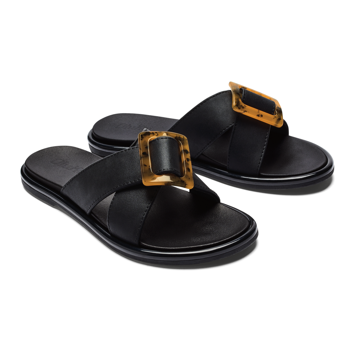 OluKai Hot Sale | La‘i Slide Women’s Slide Beach Sandals - Black
