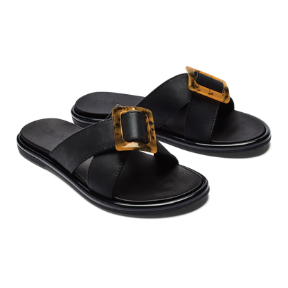 OluKai Hot Sale | La‘i Slide Women’s Slide Beach Sandals - Black