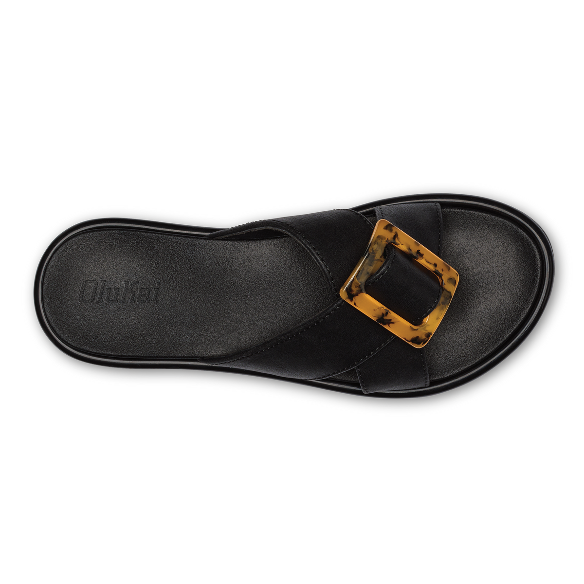 OluKai Hot Sale | La‘i Slide Women’s Slide Beach Sandals - Black
