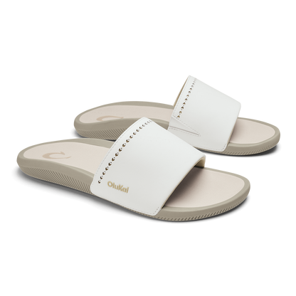 OluKai Trending | Ulele Slide - Bright White / Tapa