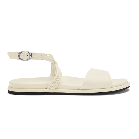 OluKai Premium | Tiare Wrap Women’s Leather Sandals - White Sand