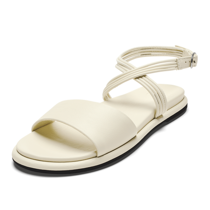 OluKai Premium | Tiare Wrap Women’s Leather Sandals - White Sand
