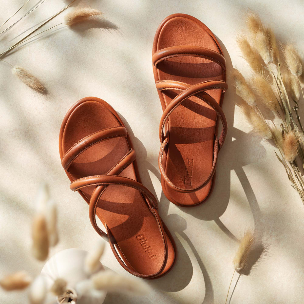 OluKai Sale | Tiare Strappy Women’s Leather Sandals - Fox