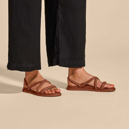 OluKai Sale | Tiare Strappy Women’s Leather Sandals - Fox