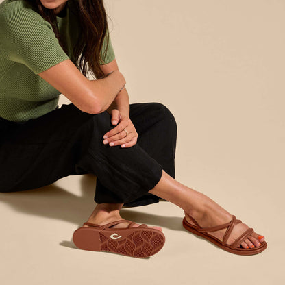 OluKai Sale | Tiare Strappy Women’s Leather Sandals - Fox