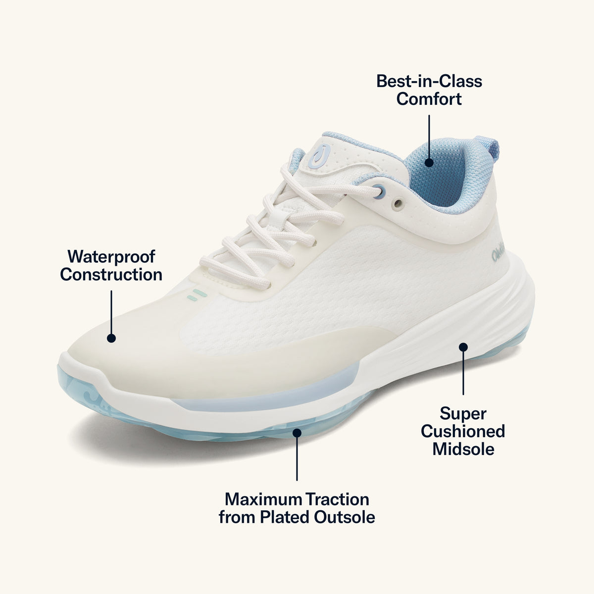 OluKai Best Price | Mākena Women’s Waterproof Golf Shoes - Bright White