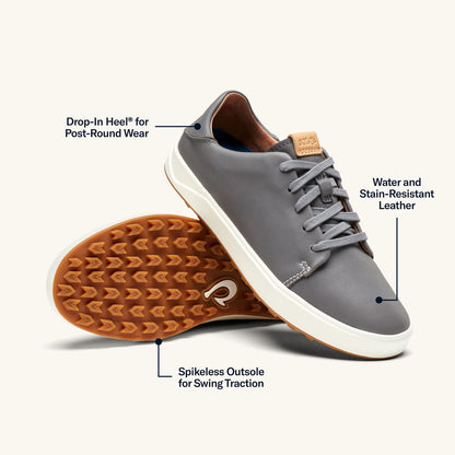 OluKai Quality | Wailea Women’s Waterproof Leather Golf Shoes - Stone